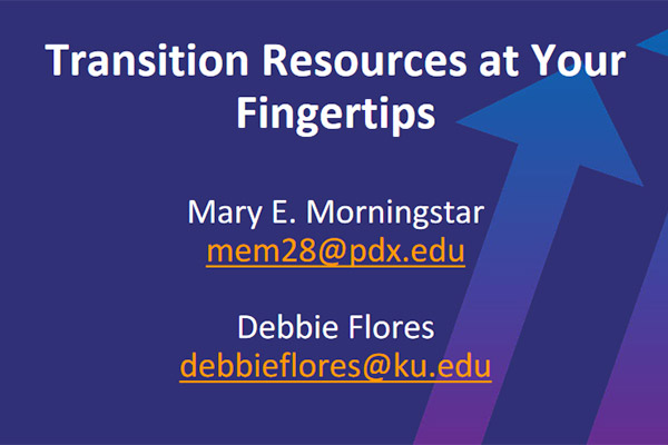 Screenshot from "Transition Resources at Your Fingertips"